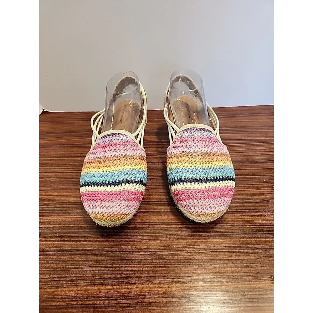 ComfortView‎ Espadrilles Sz 9WW Clea Espadrille Synthetic Jute Rainbow Shoes